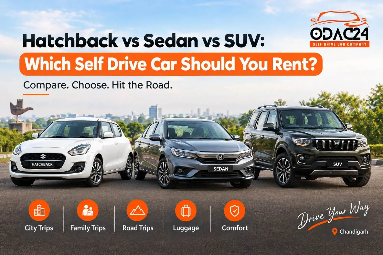 Hatchback vs Sedan vs SUV: Which Self Drive Car Should You Rent?