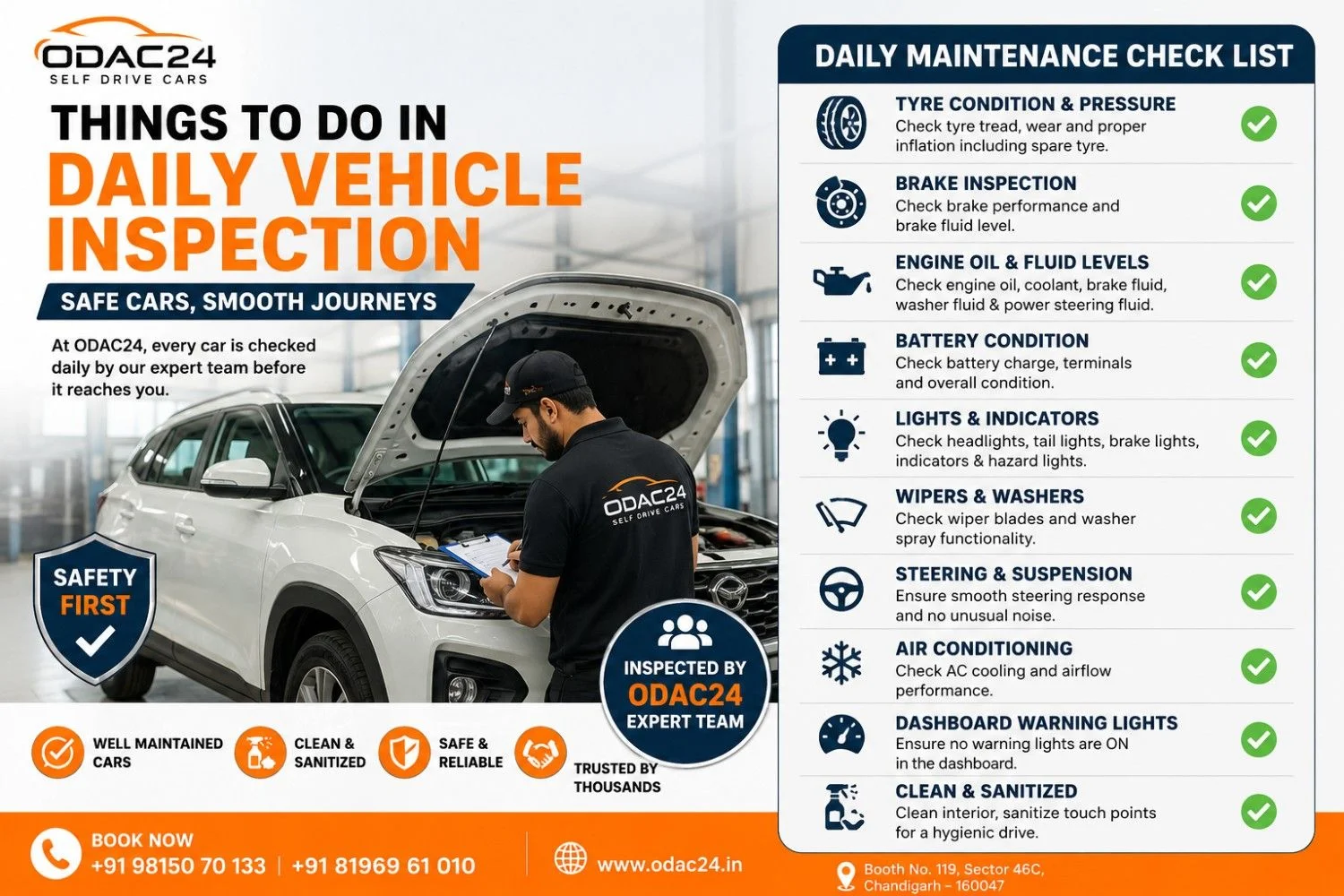 Things to Do in a Daily Vehicle Inspection Before Every Rental | ODAC24 Expert Team
