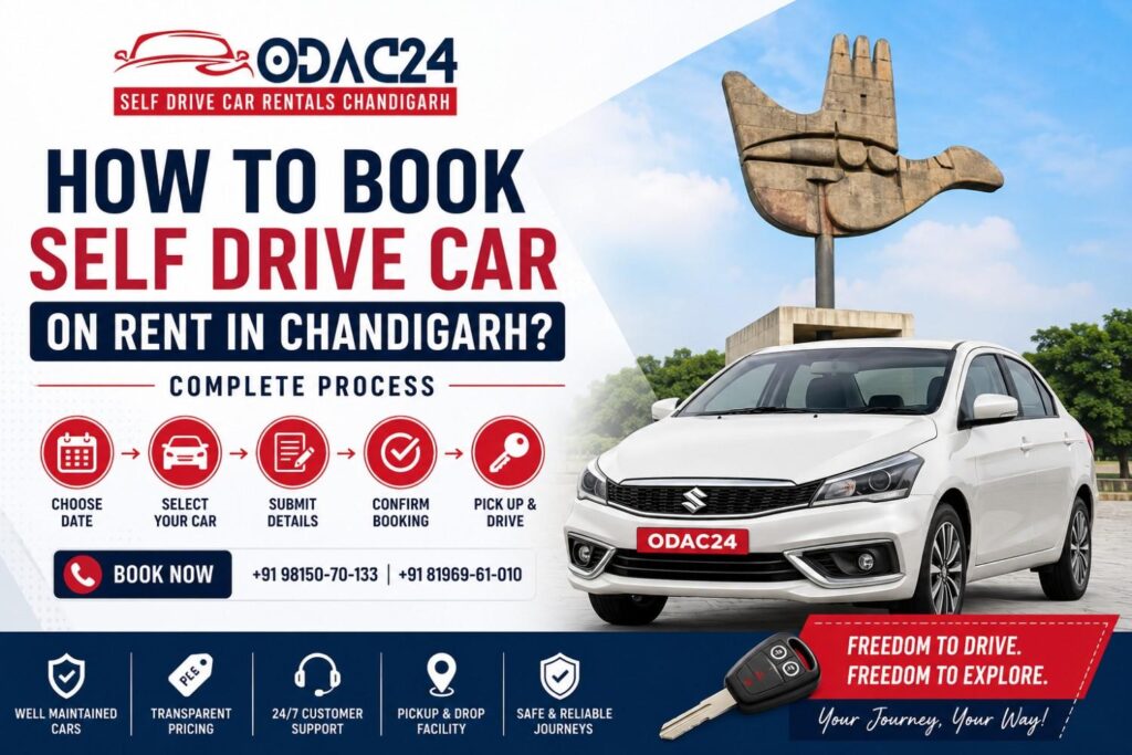 how to book self drive cars in chandigarh